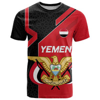 Yemen Eagle Emblem T Shirt with National Flag and Map Design