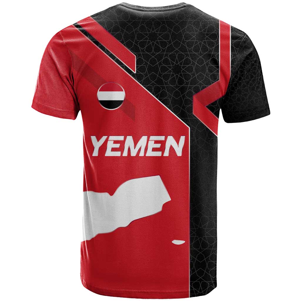 Yemen Eagle Emblem T Shirt with National Flag and Map Design