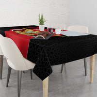 Yemen Eagle Emblem Tablecloth with National Flag and Map Design