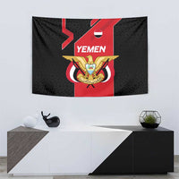 Yemen Eagle Emblem Tapestry with National Flag and Map Design