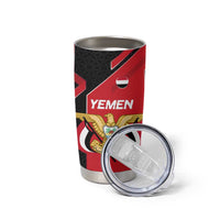 Yemen Eagle Emblem Tumbler Cup with National Flag and Map Design