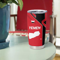 Yemen Eagle Emblem Tumbler Cup with National Flag and Map Design