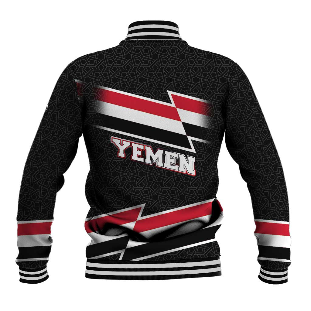 Yemen Baseball Jacket with National Eagle Emblem and Flag Stripe Design