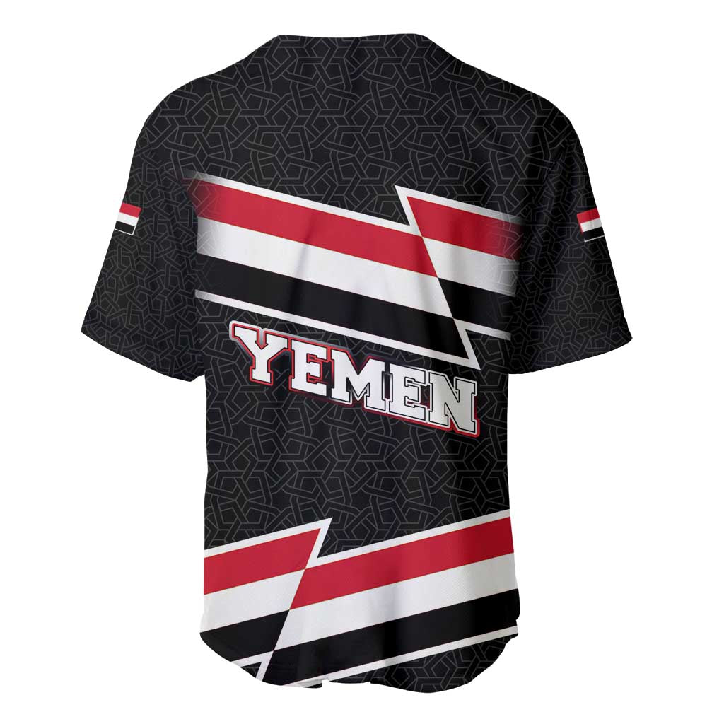 Yemen Baseball Jersey with National Eagle Emblem and Flag Stripe Design