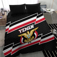 Yemen Bedding Set with National Eagle Emblem and Flag Stripe Design