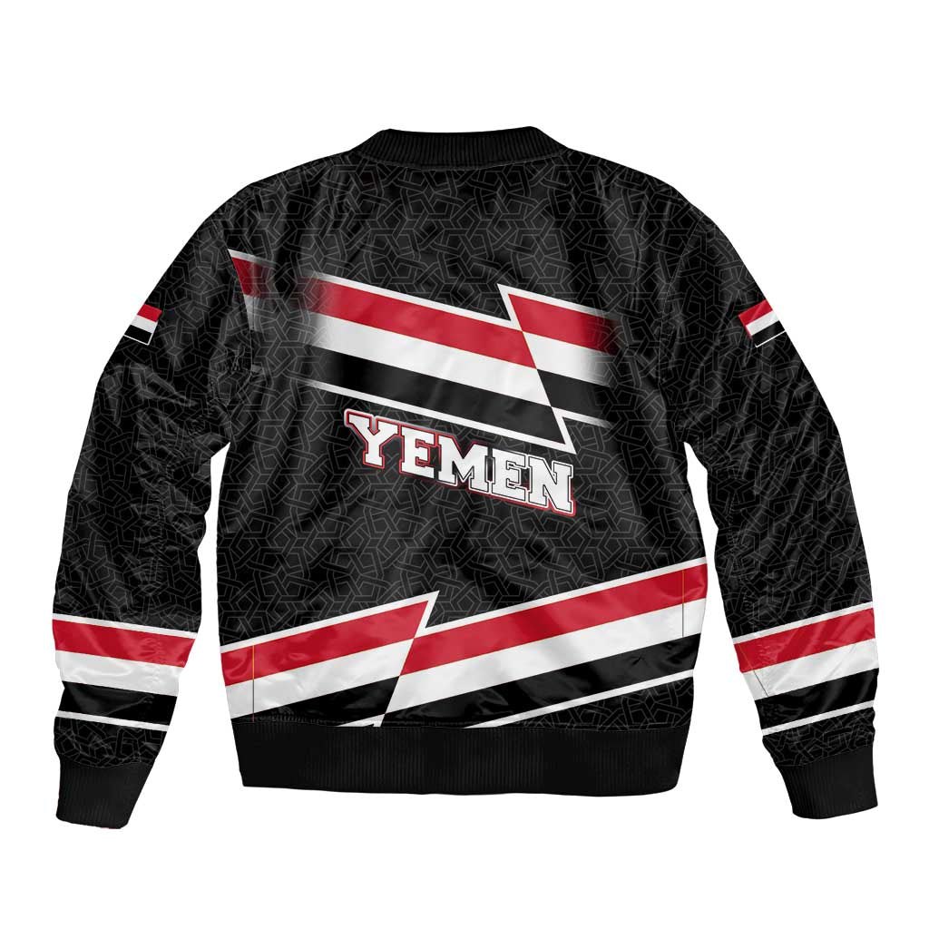 Yemen Bomber Jacket with National Eagle Emblem and Flag Stripe Design