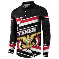 Yemen Button Sweatshirt with National Eagle Emblem and Flag Stripe Design