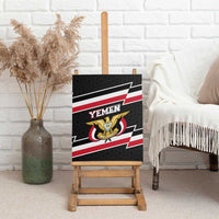 Yemen Canvas Wall Art with National Eagle Emblem and Flag Stripe Design