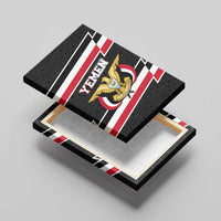 Yemen Canvas Wall Art with National Eagle Emblem and Flag Stripe Design