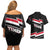 Yemen Couples Matching Off Shoulder Short Dress and Hawaiian Shirt with National Eagle Emblem and Flag Stripe Design