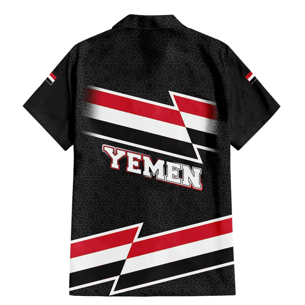 Yemen Family Matching Mermaid Dress and Hawaiian Shirt with National Eagle Emblem and Flag Stripe Design