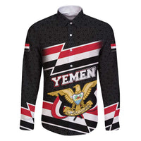 Yemen Family Matching Puletasi and Hawaiian Shirt with National Eagle Emblem and Flag Stripe Design