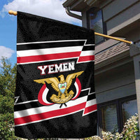 Yemen Garden Flag with National Eagle Emblem and Flag Stripe Design