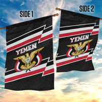 Yemen Garden Flag with National Eagle Emblem and Flag Stripe Design