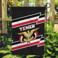 Yemen Garden Flag with National Eagle Emblem and Flag Stripe Design
