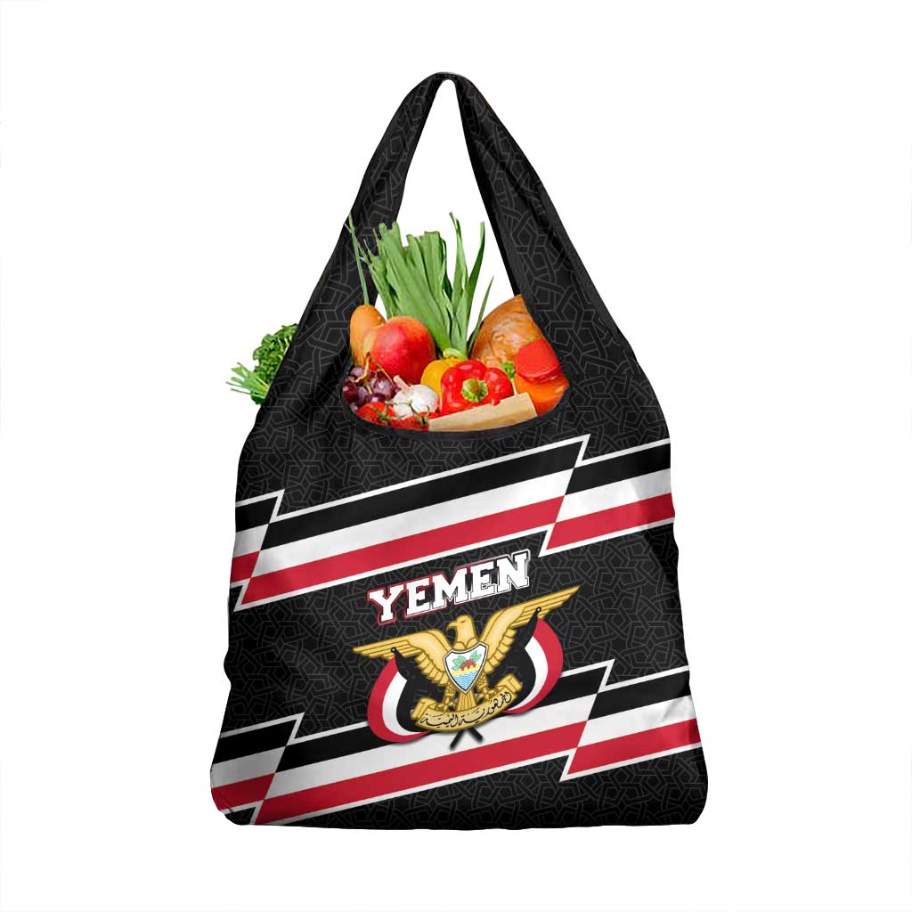 Yemen Grocery Bag with National Eagle Emblem and Flag Stripe Design
