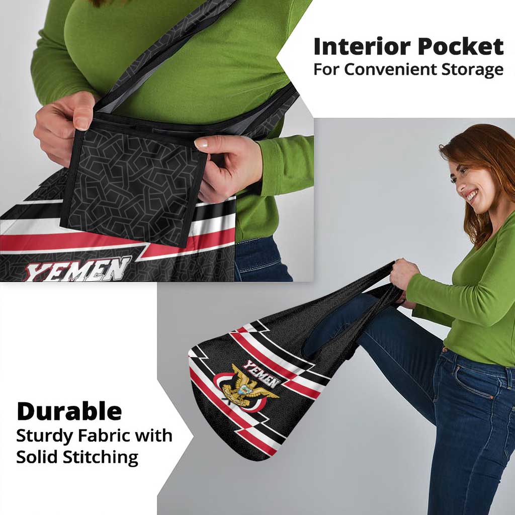 Yemen Grocery Bag with National Eagle Emblem and Flag Stripe Design