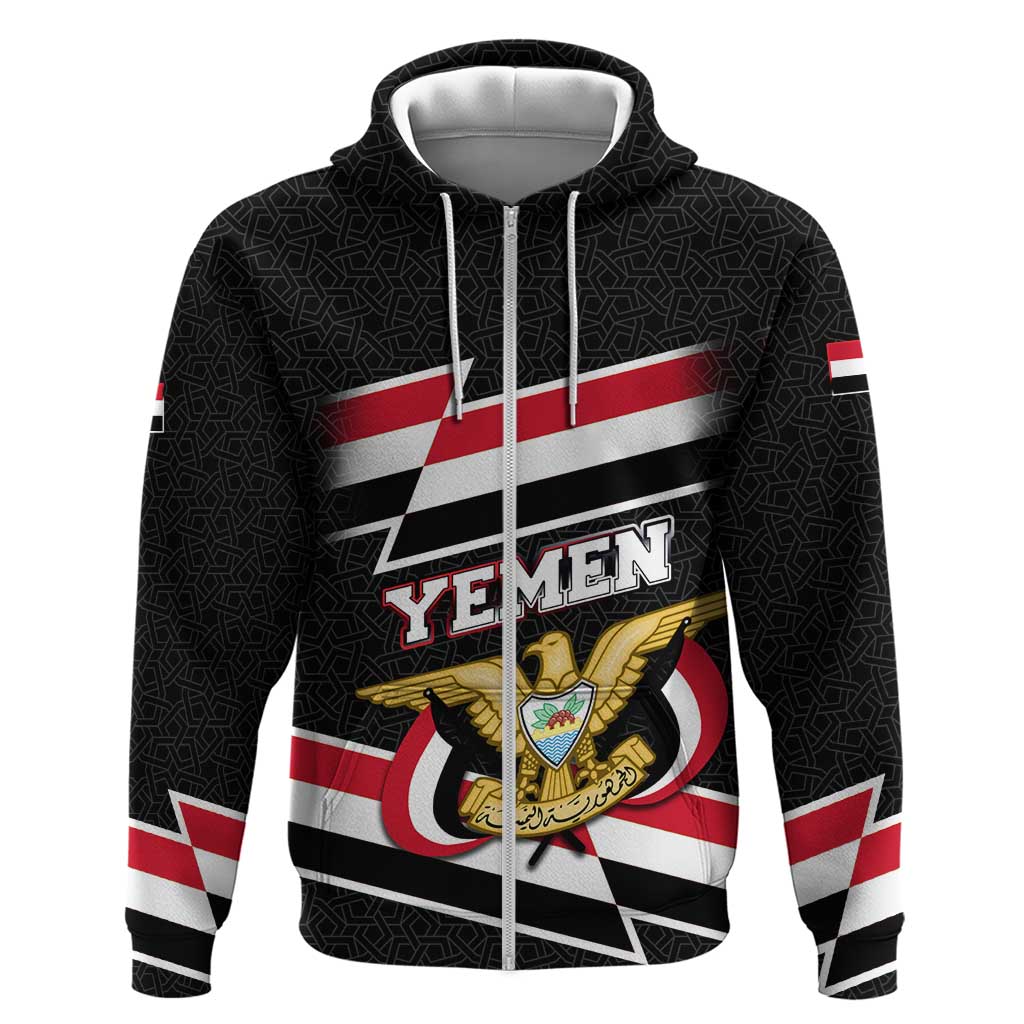 Yemen Hoodie with National Eagle Emblem and Flag Stripe Design