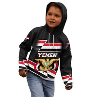 Yemen Kid Hoodie with National Eagle Emblem and Flag Stripe Design
