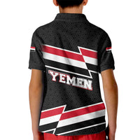 Yemen Kid Polo Shirt with National Eagle Emblem and Flag Stripe Design