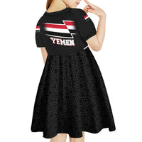 Yemen Kid Short Sleeve Dress with National Eagle Emblem and Flag Stripe Design
