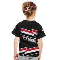 Yemen Kid T Shirt with National Eagle Emblem and Flag Stripe Design