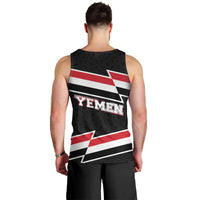 Yemen Men Tank Top with National Eagle Emblem and Flag Stripe Design