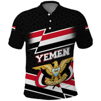 Yemen Polo Shirt with National Eagle Emblem and Flag Stripe Design