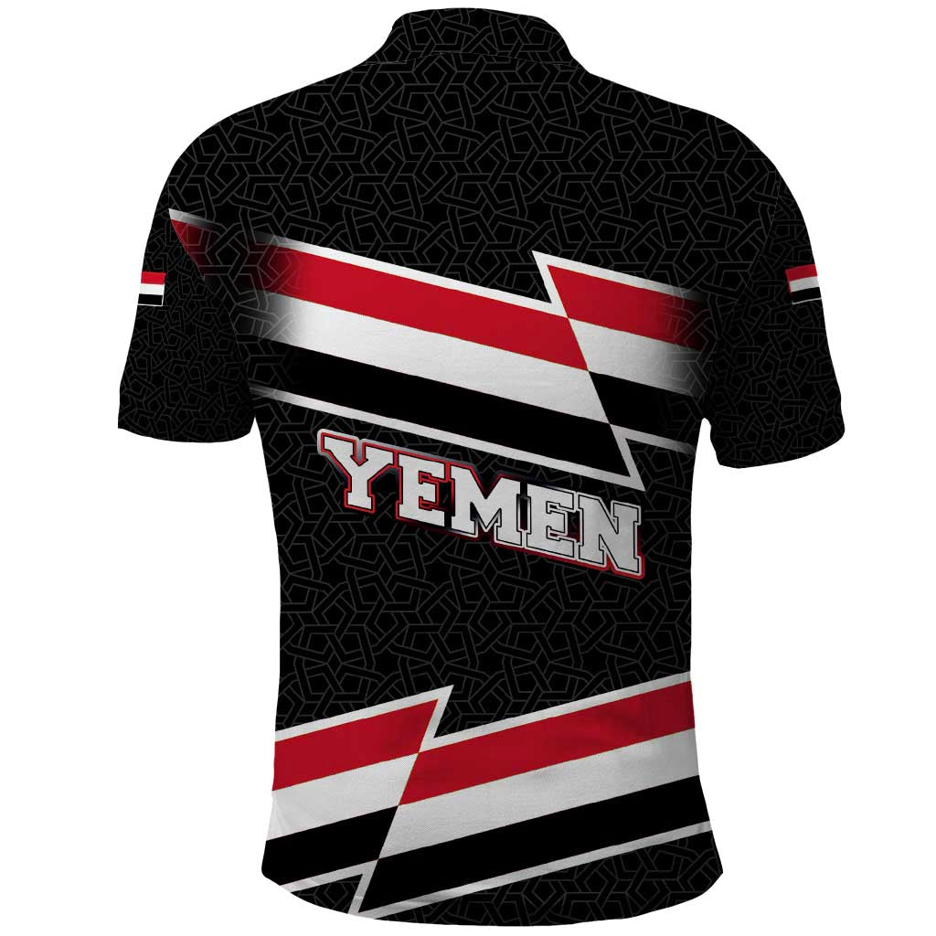 Yemen Polo Shirt with National Eagle Emblem and Flag Stripe Design