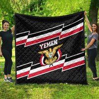 Yemen Quilt with National Eagle Emblem and Flag Stripe Design