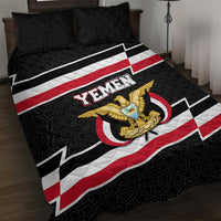 Yemen Quilt Bed Set with National Eagle Emblem and Flag Stripe Design