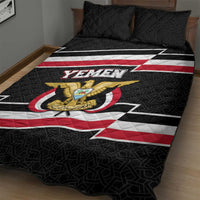 Yemen Quilt Bed Set with National Eagle Emblem and Flag Stripe Design