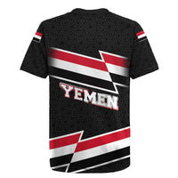 Yemen Rugby Jersey with National Eagle Emblem and Flag Stripe Design