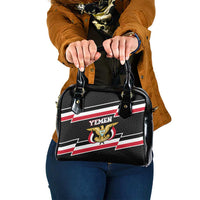 Yemen Shoulder Handbag with National Eagle Emblem and Flag Stripe Design