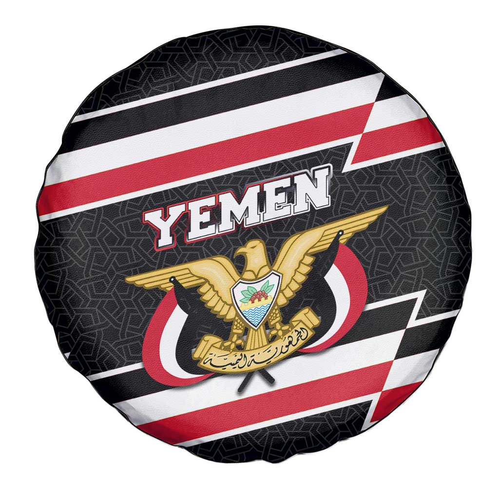 Yemen Spare Tire Cover with National Eagle Emblem and Flag Stripe Design