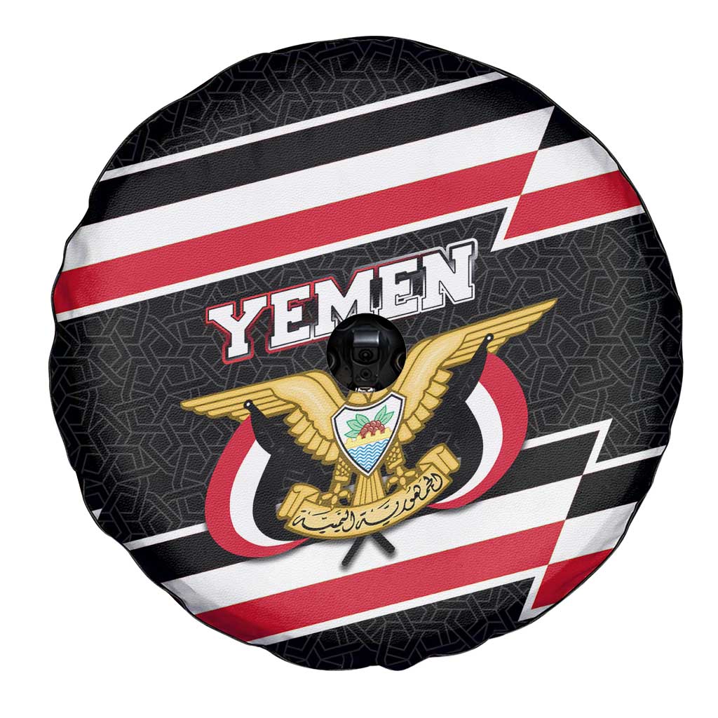 Yemen Spare Tire Cover with National Eagle Emblem and Flag Stripe Design