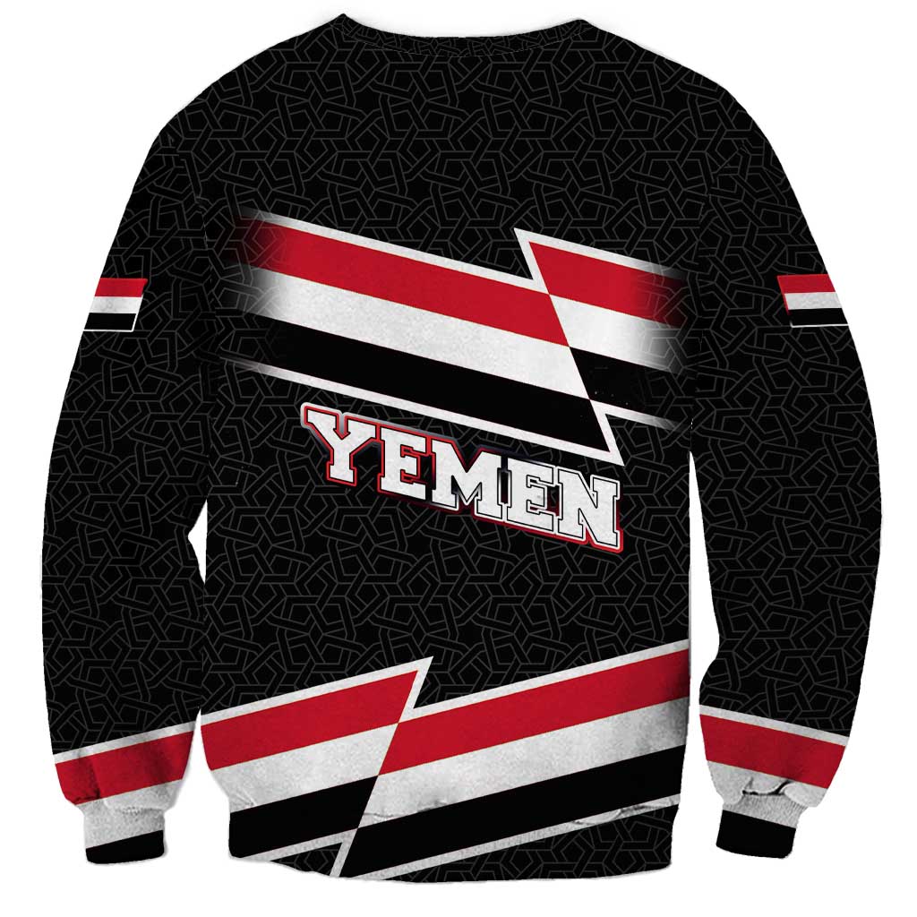 Yemen Sweatshirt with National Eagle Emblem and Flag Stripe Design