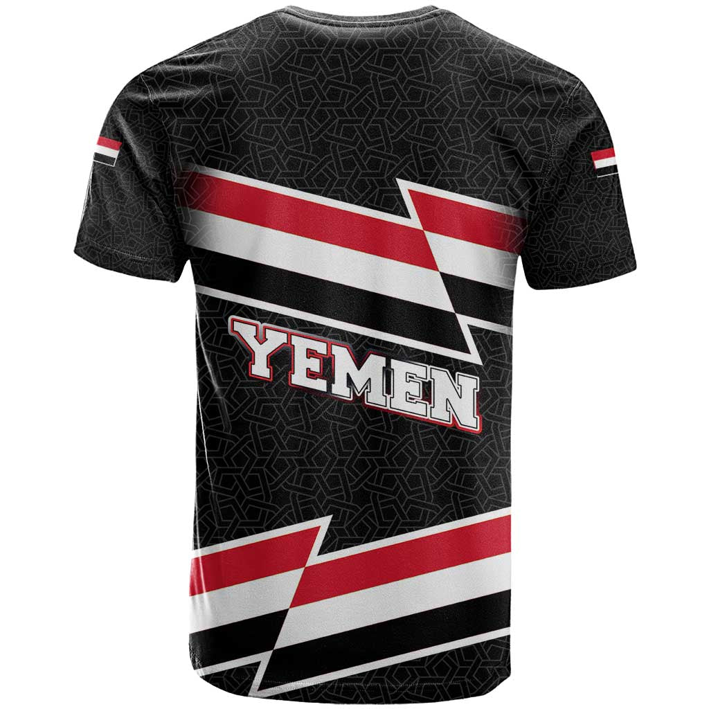 Yemen T Shirt with National Eagle Emblem and Flag Stripe Design