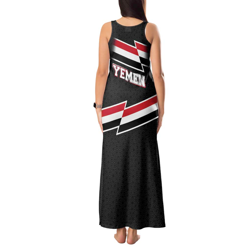 Yemen Tank Maxi Dress with National Eagle Emblem and Flag Stripe Design