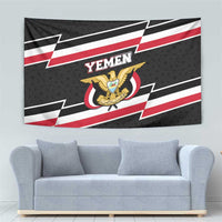 Yemen Tapestry with National Eagle Emblem and Flag Stripe Design