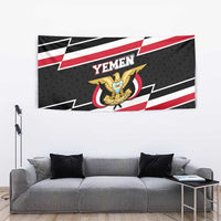 Yemen Tapestry with National Eagle Emblem and Flag Stripe Design