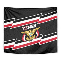 Yemen Tapestry with National Eagle Emblem and Flag Stripe Design