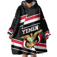 Yemen Wearable Blanket Hoodie with National Eagle Emblem and Flag Stripe Design