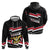 Yemen Zip Hoodie with National Eagle Emblem and Flag Stripe Design