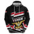 Yemen Zip Hoodie with National Eagle Emblem and Flag Stripe Design