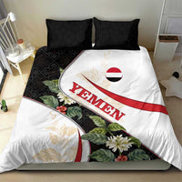 Yemen Bedding Set with Mocha Coffee Plant Design and National Flag Accents