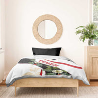 Yemen Bedding Set with Mocha Coffee Plant Design and National Flag Accents