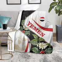 Yemen Blanket with Mocha Coffee Plant Design and National Flag Accents