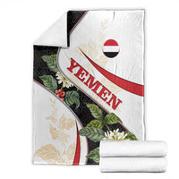Yemen Blanket with Mocha Coffee Plant Design and National Flag Accents