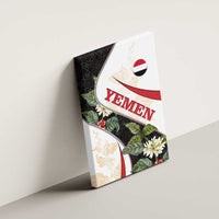Yemen Canvas Wall Art with Mocha Coffee Plant Design and National Flag Accents
